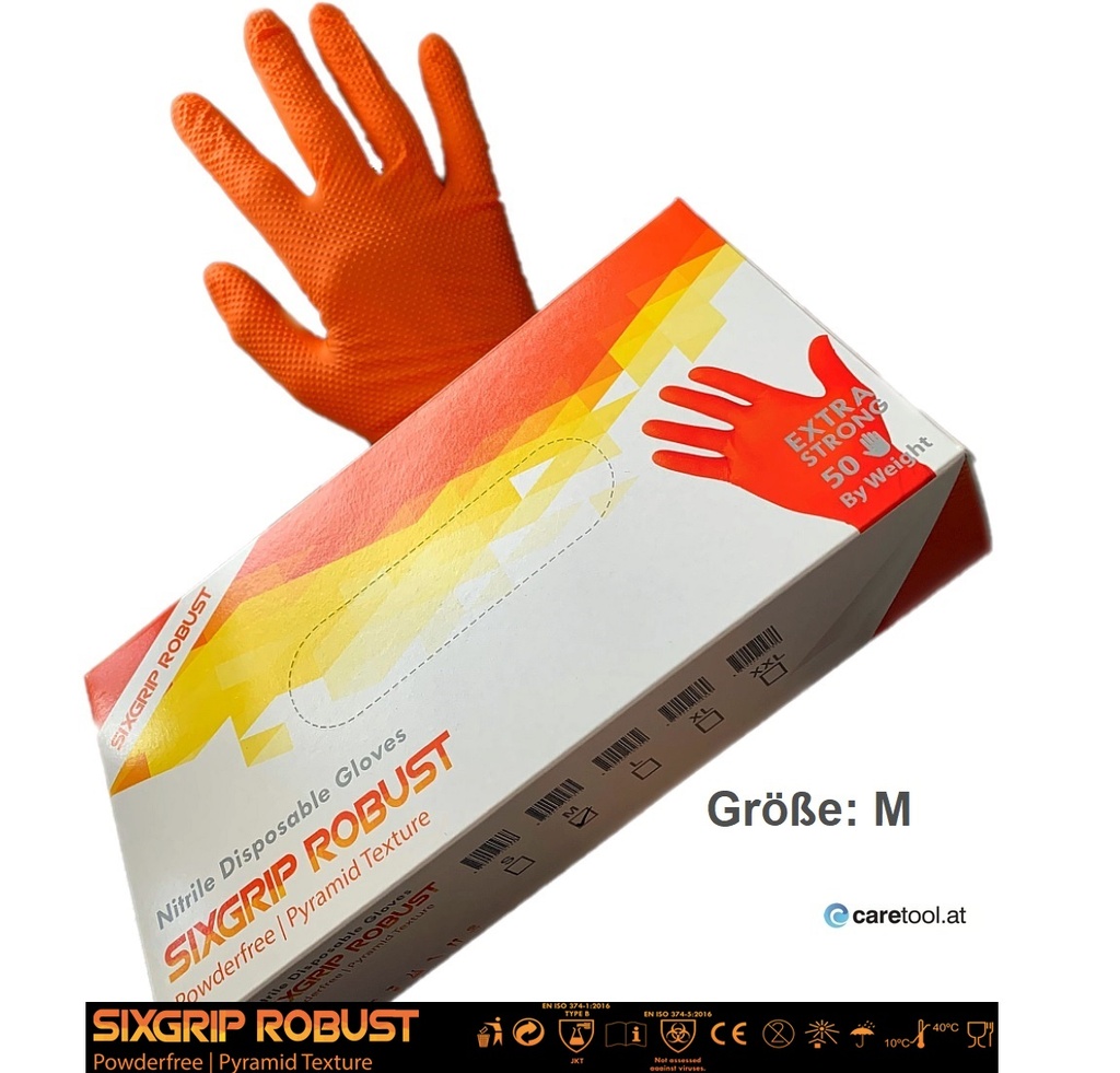 SIXGRIP ROBUST Einweghandschuh, Nitril, extrem reißfest,