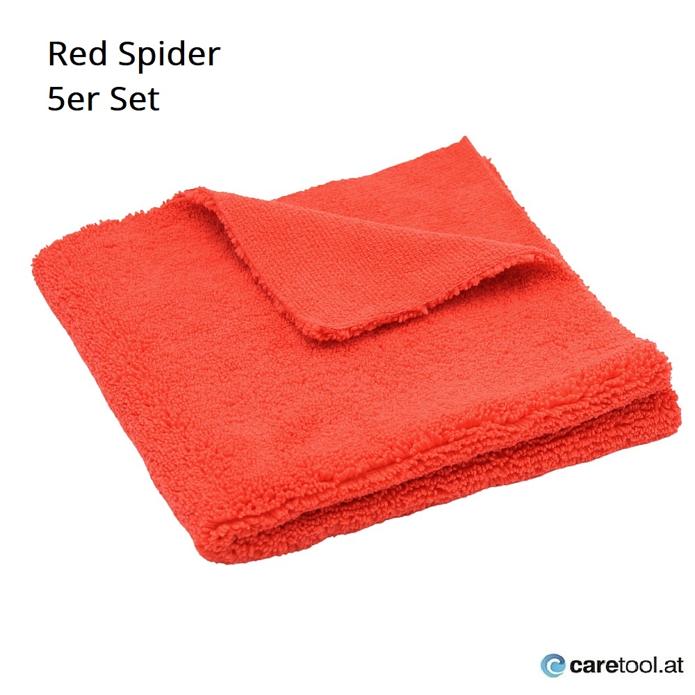 BLACK SPIDER 2-Seiten Microfasertuch, 5 Stk., red